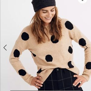 NWT Madewell polka dot crewneck sweater - Large